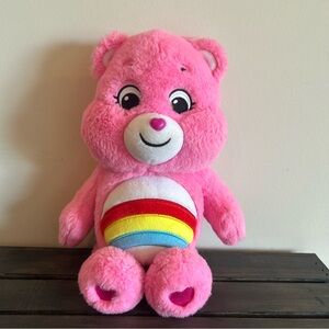 Care Bear Pink Rainbow Cheer Bear 14”